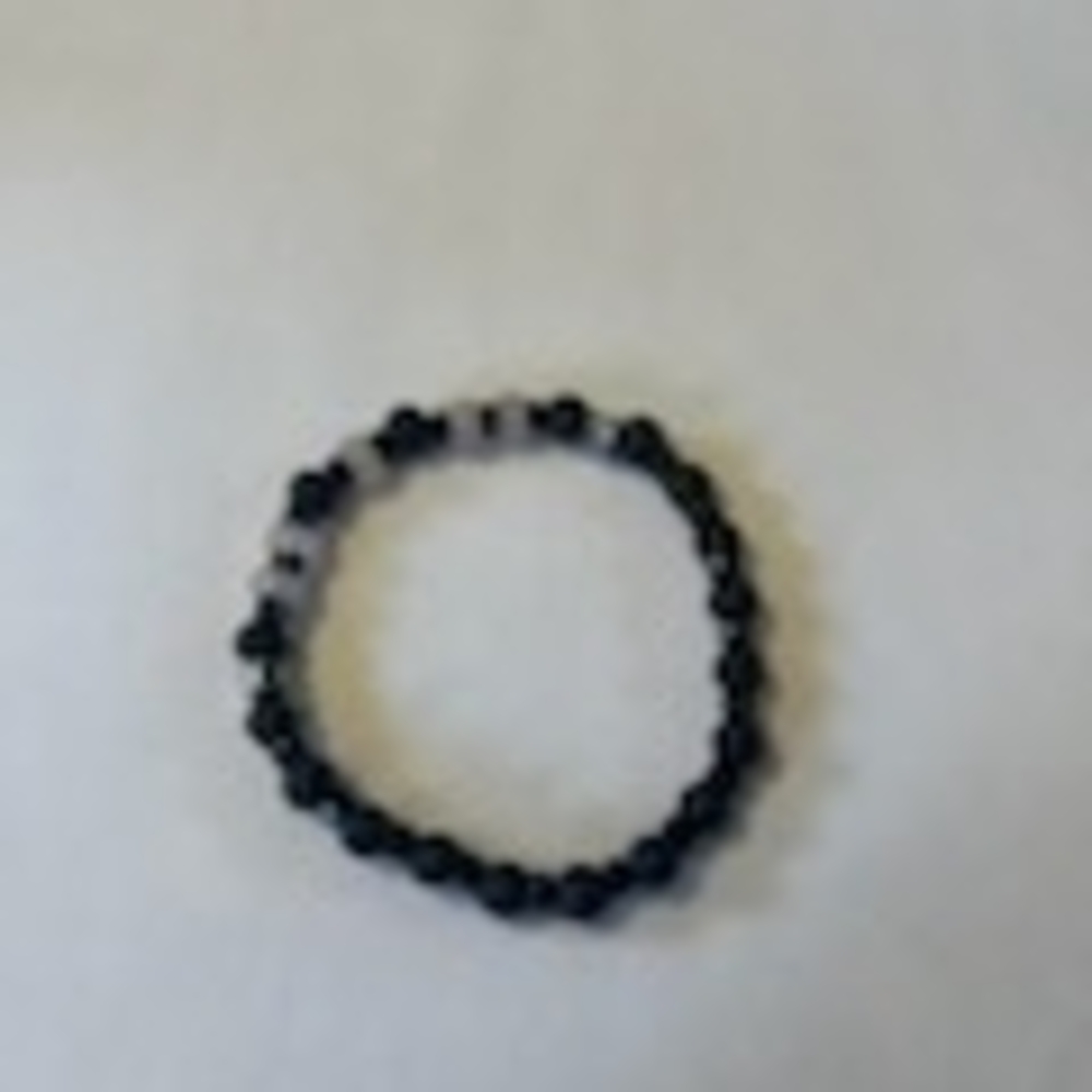 Jelly's Jewelry and Boutique Handcrafted Black & Pink Beaded Stone Bracelet